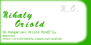 mihaly oriold business card
